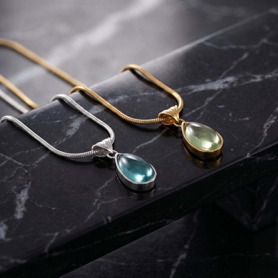 Women's Polished Gold Teardrop Necklace | Timeless Minimalist Elegance 2
