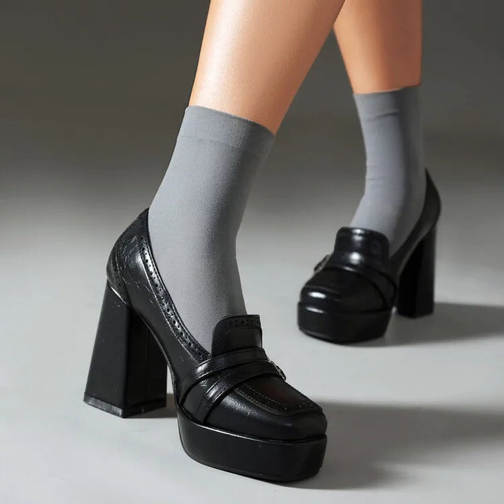 Women's Premium Leather Block Heels | Comfortable Elegant Design 5