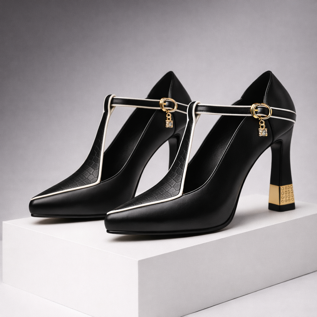 Women's Premium Leather Block Heels | Confident All-Day Comfort 4
