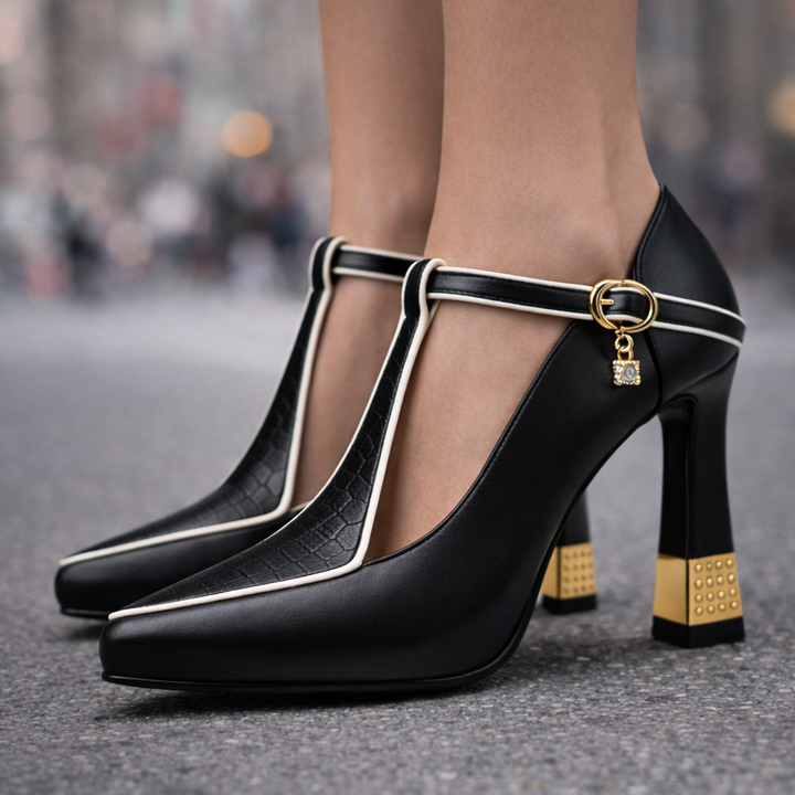 Women's Premium Leather Block Heels | Confident All-Day Comfort 5