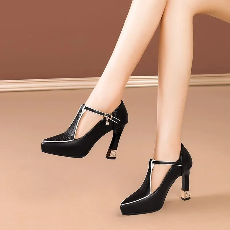 Women's Premium Leather Block Heels | Confident All-Day Comfort 7