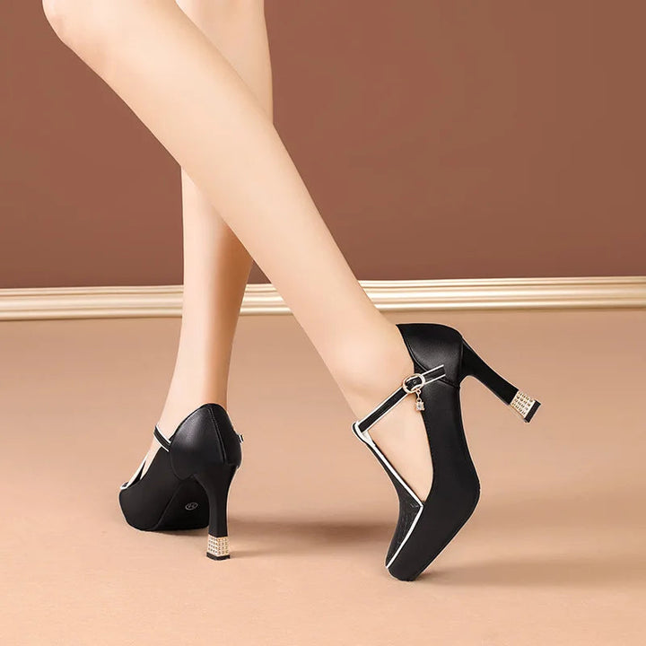 Women's Premium Leather Block Heels | Confident All-Day Comfort 8