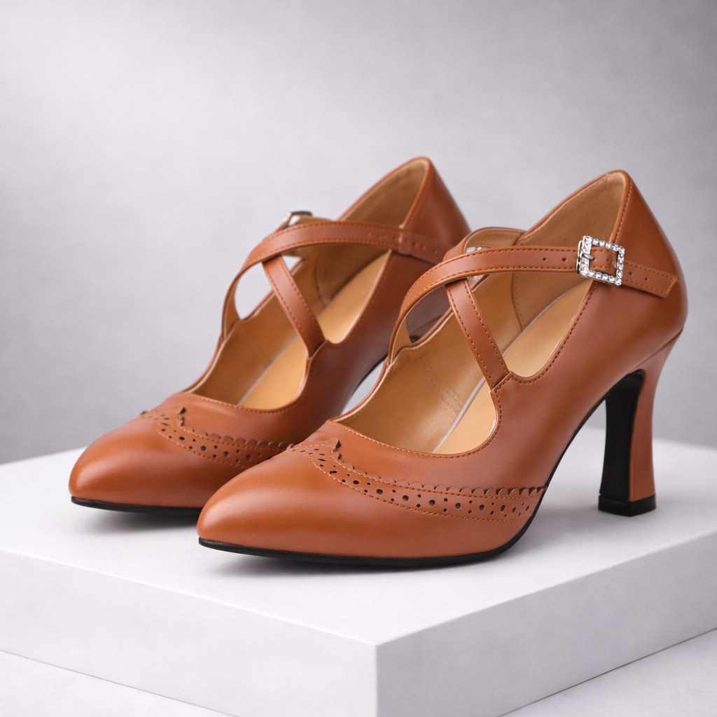 Women's Premium Leather Block Heels | Refined All-Day Comfort Style 0