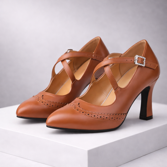 Women's Premium Leather Block Heels | Refined All-Day Comfort Style 0