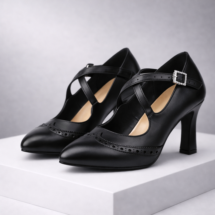 Women's Premium Leather Block Heels | Refined All-Day Comfort Style 4
