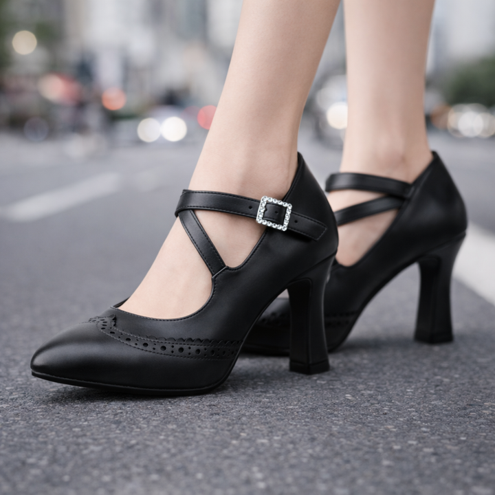 Women's Premium Leather Block Heels | Refined All-Day Comfort Style 5