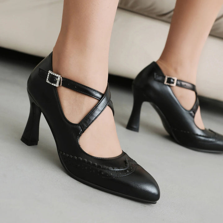 Women's Premium Leather Block Heels | Refined All-Day Comfort Style 6