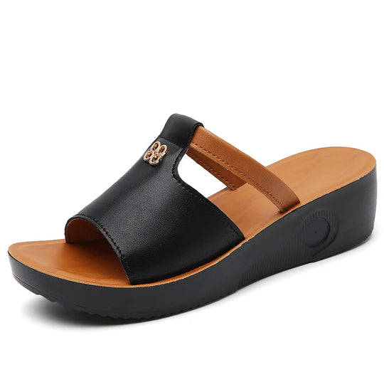 Women's Premium Leather Open-Toe Sandals | Refined Comfort Style 0