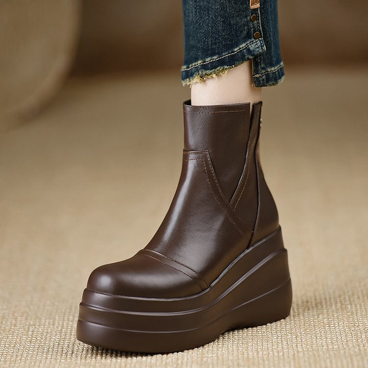 Women's Premium Leather Orthopedic Platform Boots | All-Day Comfort Fit 0