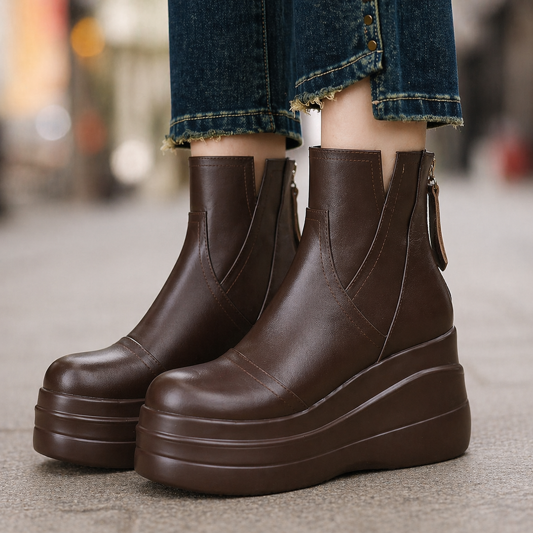 Women's Premium Leather Orthopedic Platform Boots | All-Day Comfort Fit 3