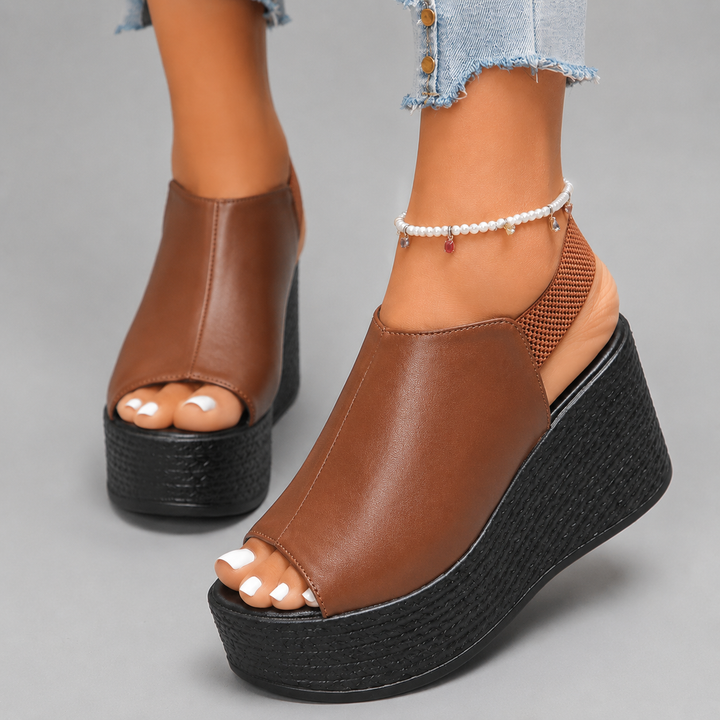Women's Premium Leather Platform Sandals | Effortless Everyday Comfort Fit 0
