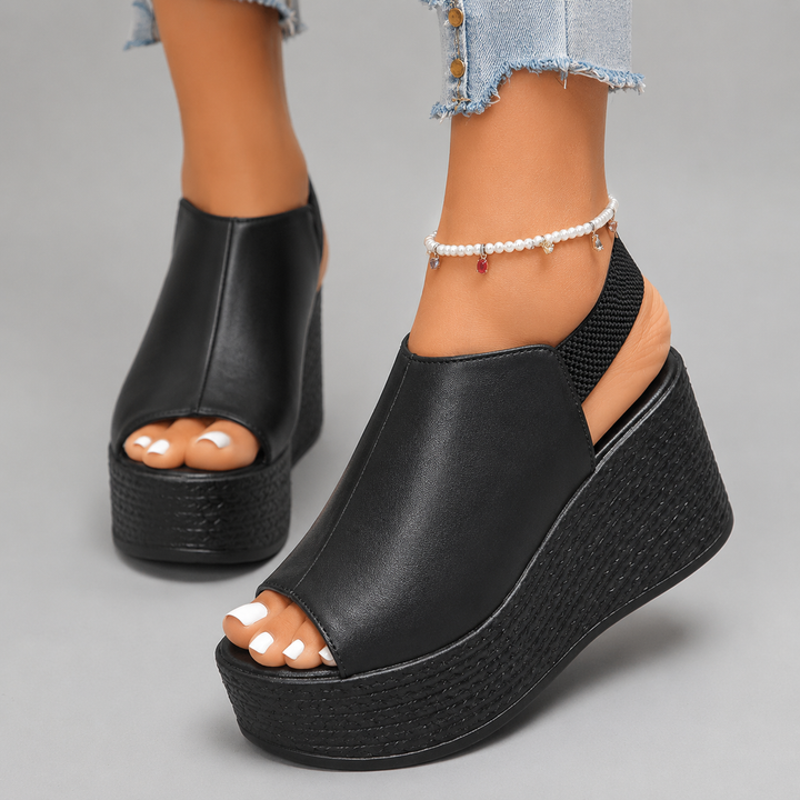 Women's Premium Leather Platform Sandals | Effortless Everyday Comfort Fit 3