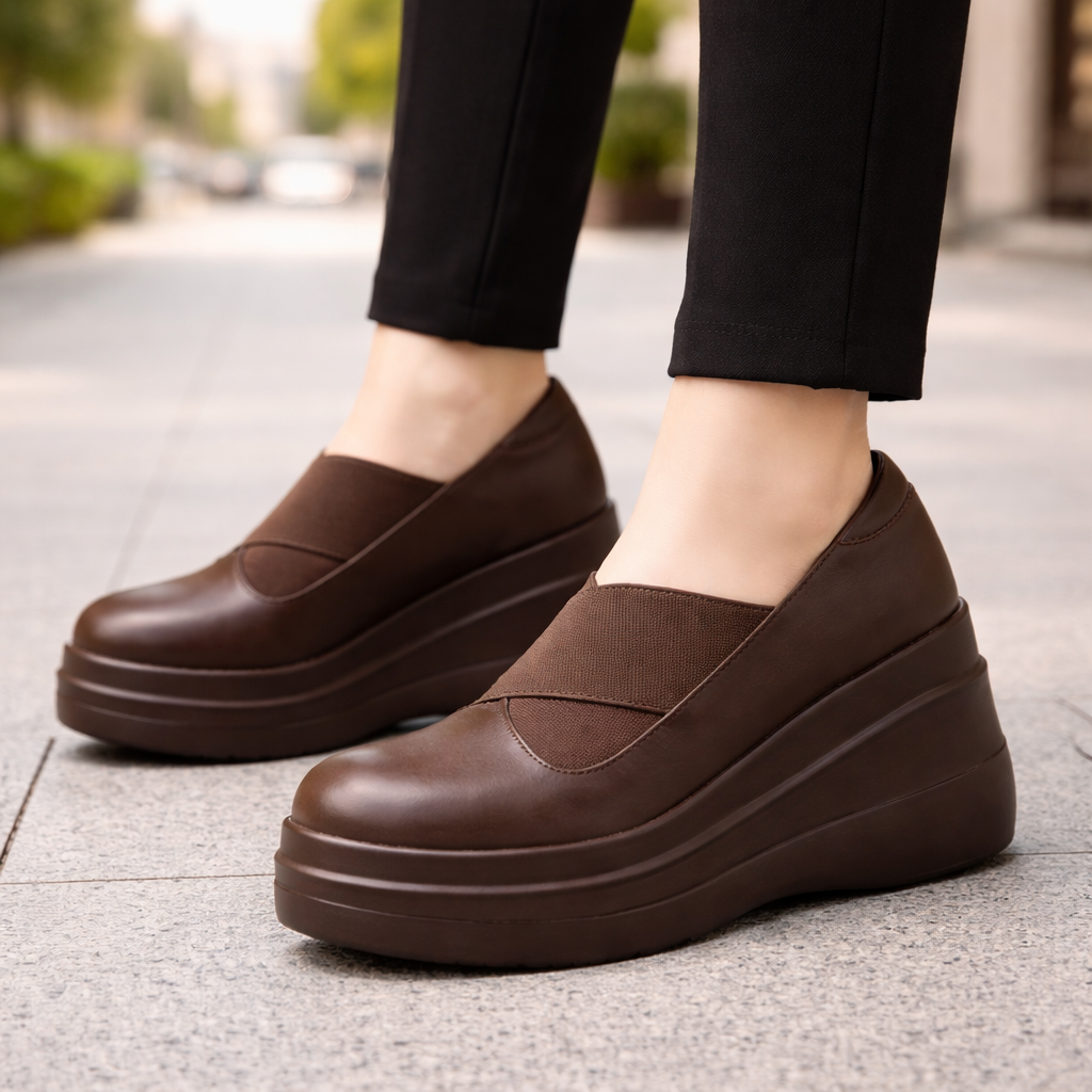 Women's Premium Leather Platform Shoes | All-Day Comfort Essential 1