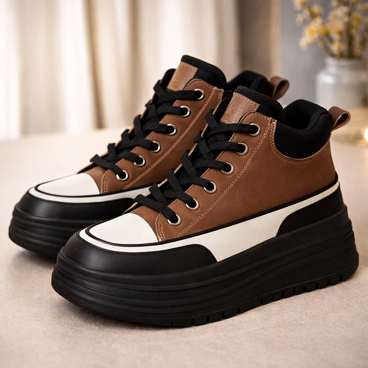 Women's Premium Leather Platform Sneakers | Stylish All-Day Comfort Fit 1