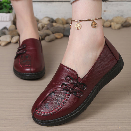 Women's Premium Leather Slip-On Shoes | All-Day Comfort Fit 0