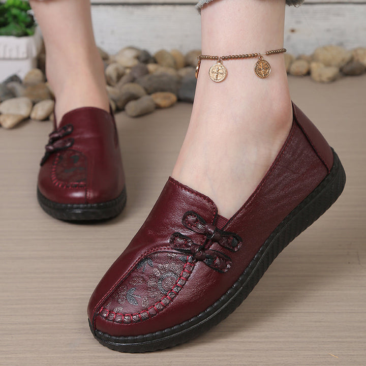 Women's Premium Leather Slip-On Shoes | All-Day Comfort Fit 0