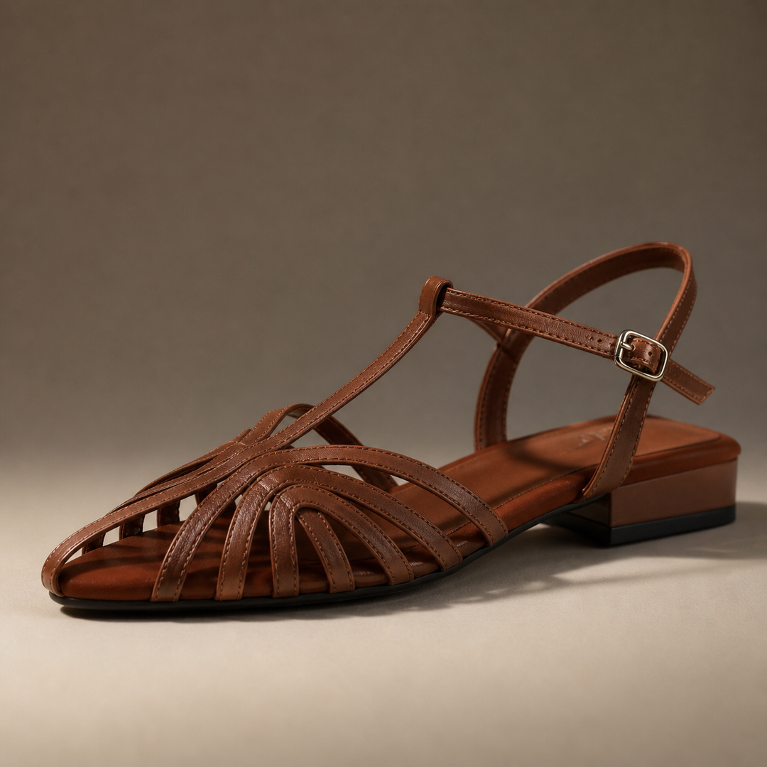 Women's Premium Leather Woven Strap Sandals | All-Day Comfort Essential 0