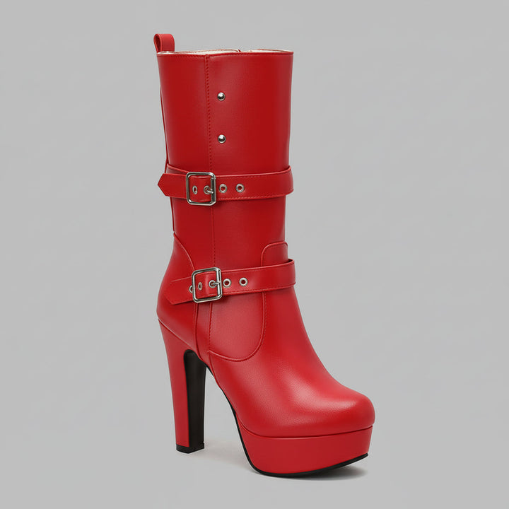 Women's Premium Mid-Calf Heeled Boots | Sophisticated Urban Style 0