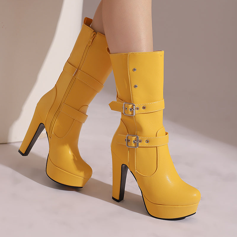 Women's Premium Mid-Calf Heeled Boots | Sophisticated Urban Style 1