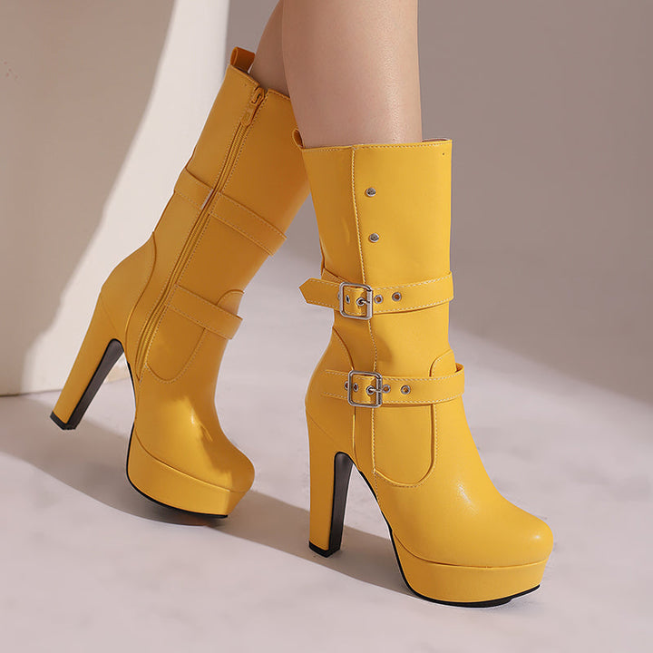 Women's Premium Mid-Calf Heeled Boots | Sophisticated Urban Style 1