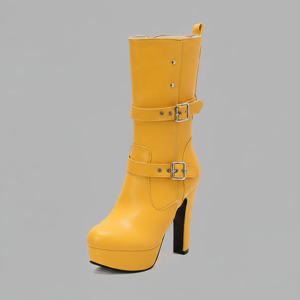Women's Premium Mid-Calf Heeled Boots | Sophisticated Urban Style 2