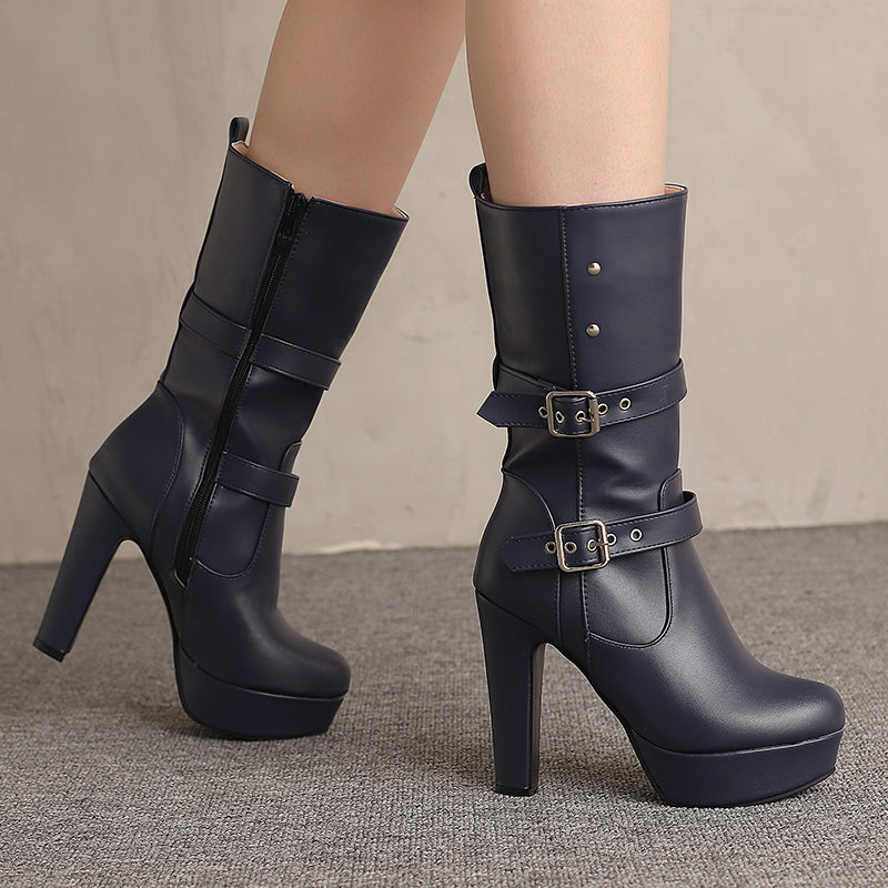Women's Premium Mid-Calf Heeled Boots | Sophisticated Urban Style 3