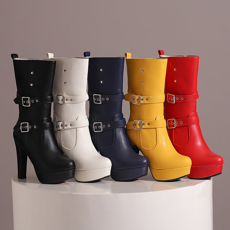 Women's Premium Mid-Calf Heeled Boots | Sophisticated Urban Style 5
