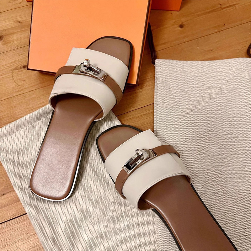 Women's Smooth Leather Square-Toe Slides | Elegant All-Day Comfort Design 3
