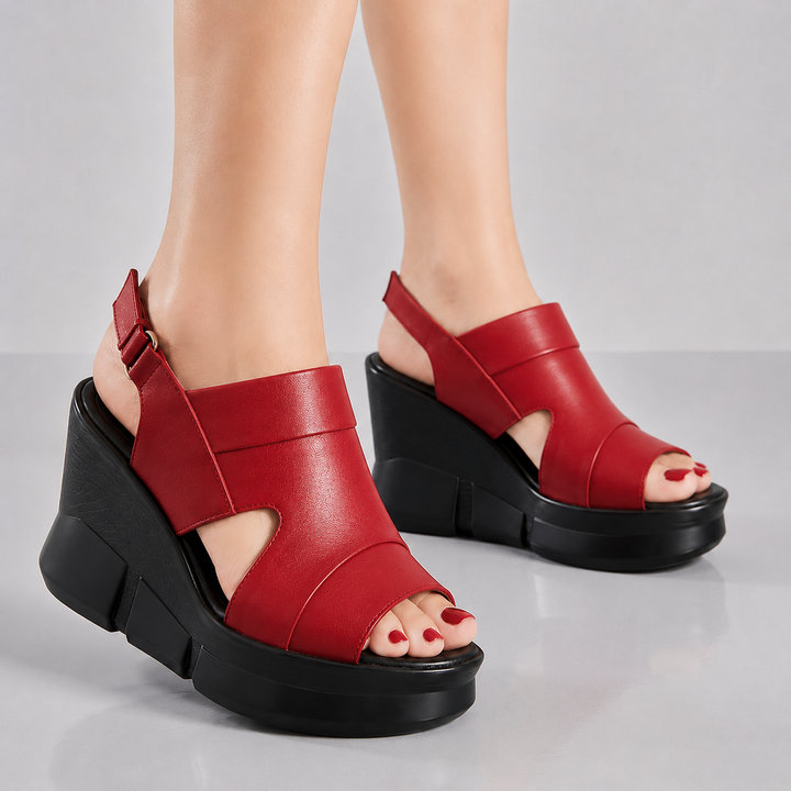 Women's Soft Leather Platform Wedge Sandals | Effortless All-Day Comfort Fit 0