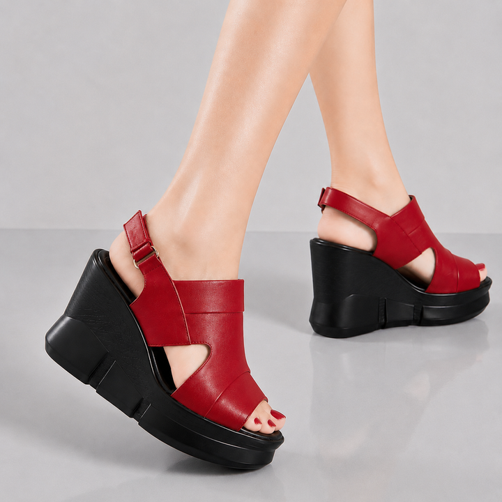 Women's Soft Leather Platform Wedge Sandals | Effortless All-Day Comfort Fit 1