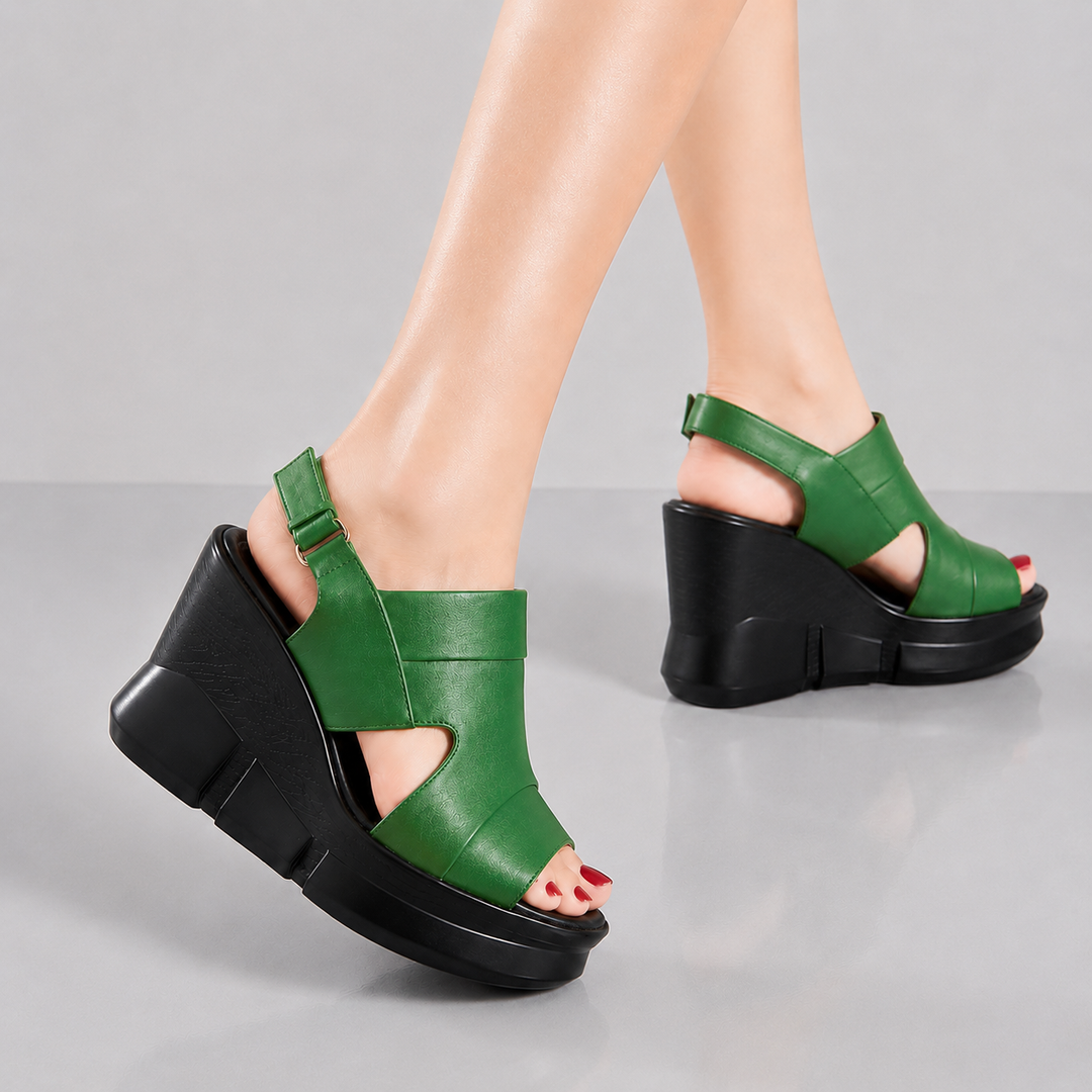 Women's Soft Leather Platform Wedge Sandals | Effortless All-Day Comfort Fit 3