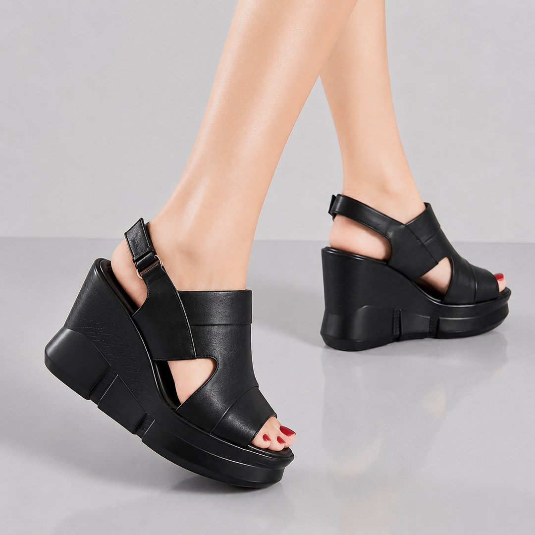 Women's Soft Leather Platform Wedge Sandals | Effortless All-Day Comfort Fit 6