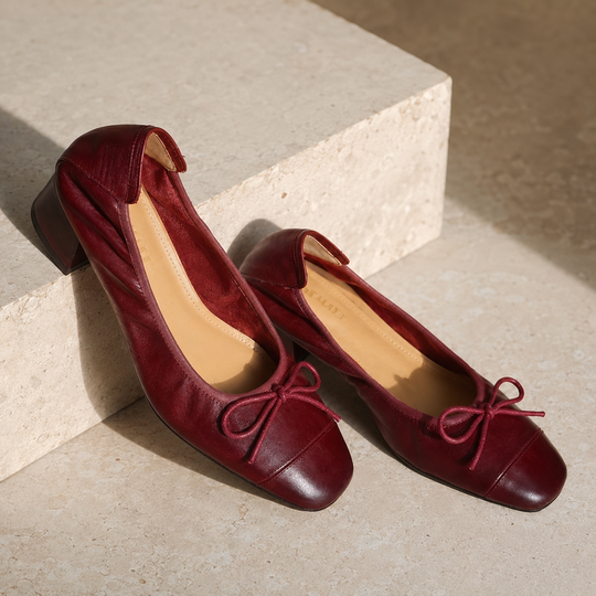 Women's Soft Upper Square Toe Heels | Elegant Parisian Style with Bow Detail 0