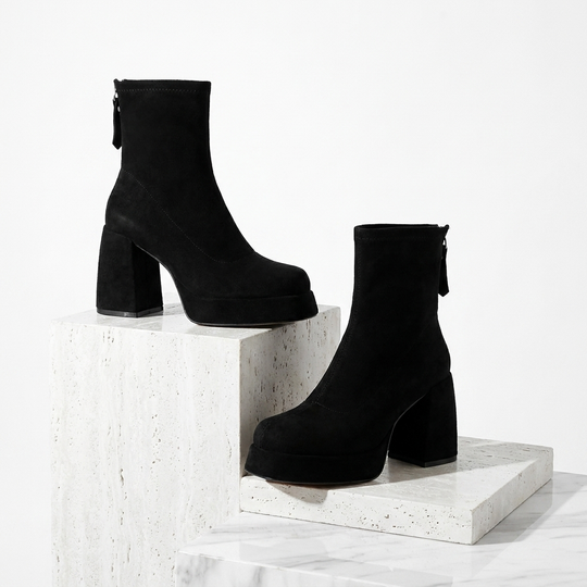 Women's Stretch Suede Knee High Boots | Bold Retro-Inspired Statement Style 0