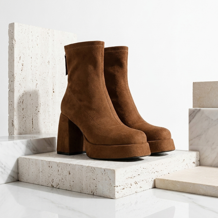Women's Stretch Suede Knee High Boots | Bold Retro-Inspired Statement Style 2