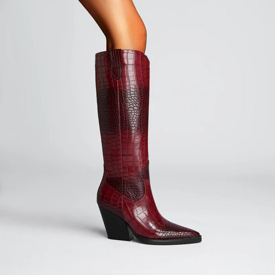Women's Synthetic Leather Knee High Boots | Sleek Elegant All-Day Style 0