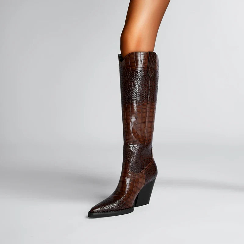 Women's Synthetic Leather Knee High Boots | Sleek Elegant All-Day Style 1
