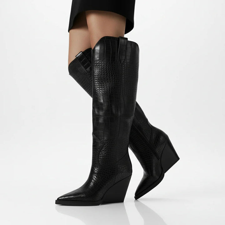 Women's Synthetic Leather Knee High Boots | Sleek Elegant All-Day Style 2