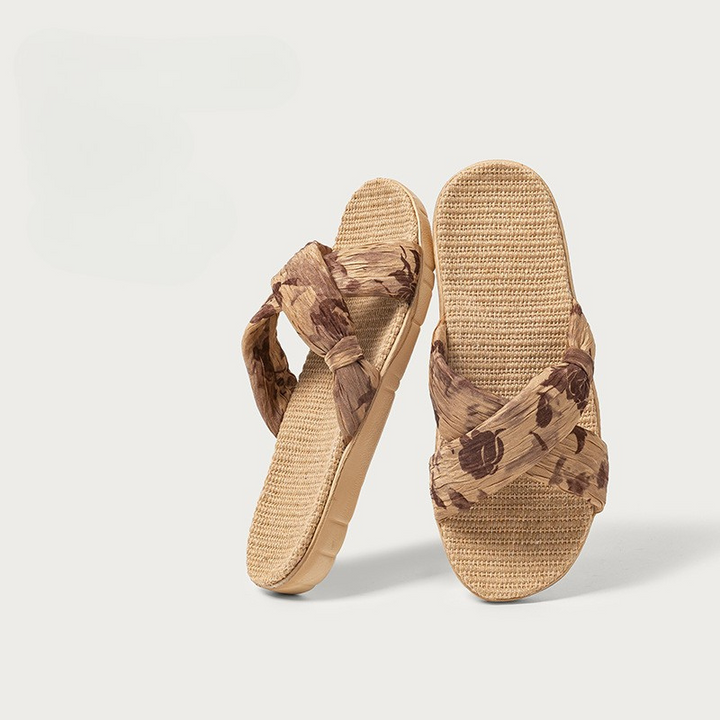 Women's Woven Fabric Sandals | Textured Summer Comfort Fit 0