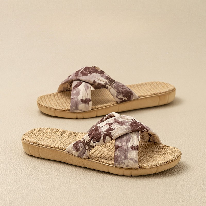 Women's Woven Fabric Sandals | Textured Summer Comfort Fit 1