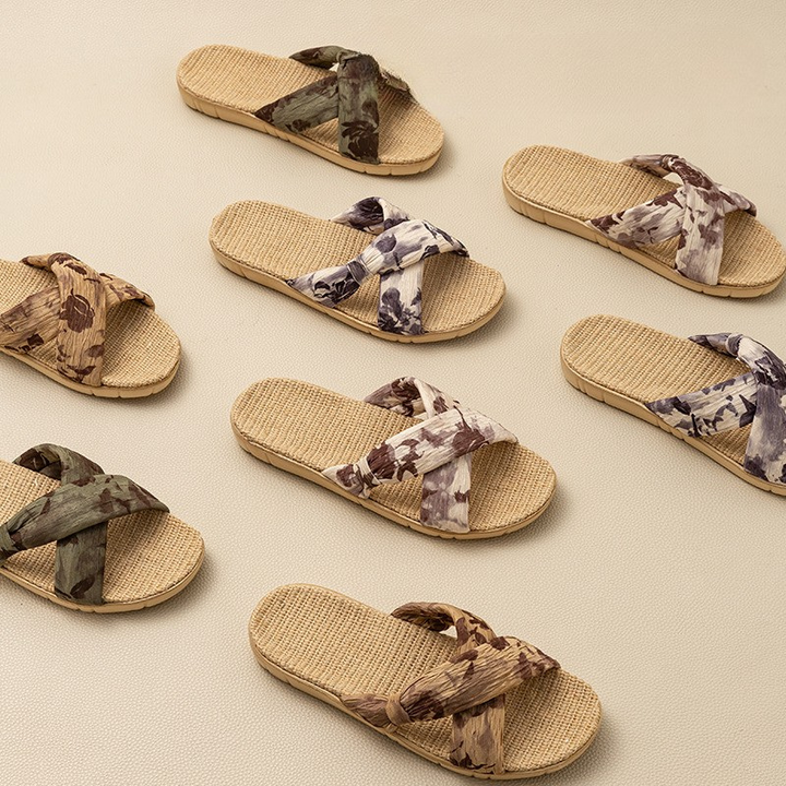 Women's Woven Fabric Sandals | Textured Summer Comfort Fit 4