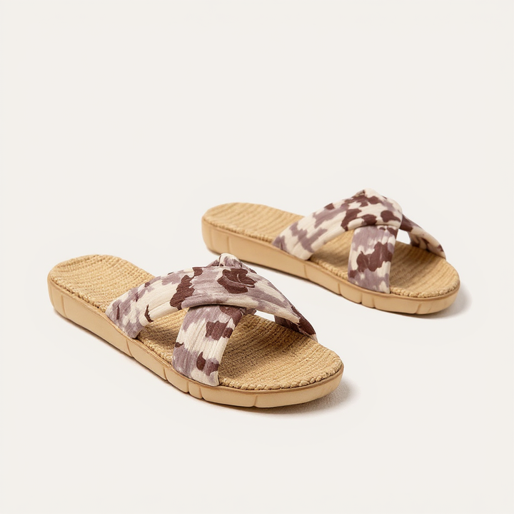 Women's Woven Fabric Sandals | Textured Summer Comfort Fit 5