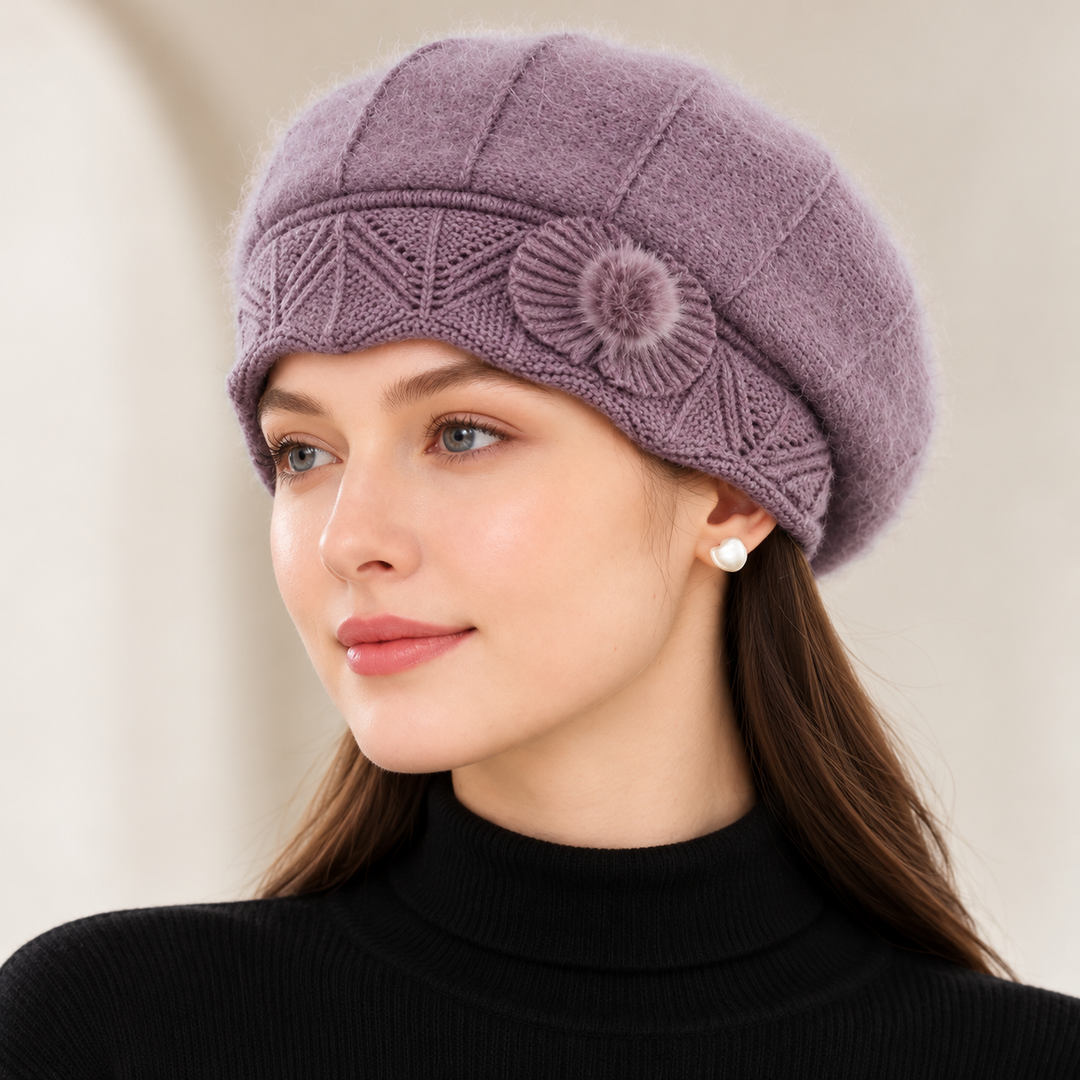 Amelise Rosette Knit Beret