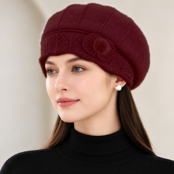 Amelise Rosette Knit Beret