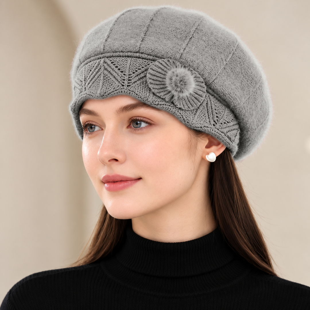 Amelise Rosette Knit Beret