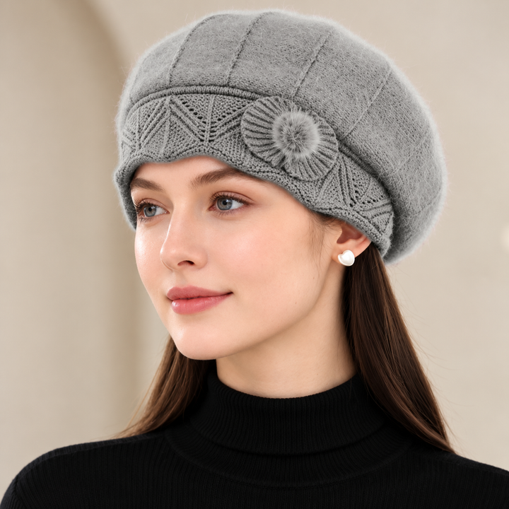 Amelise Rosette Knit Beret