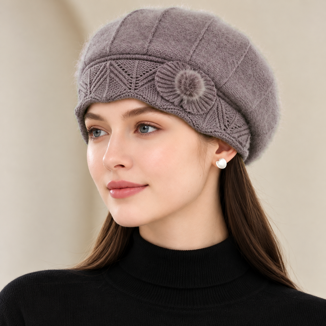 Amelise Rosette Knit Beret