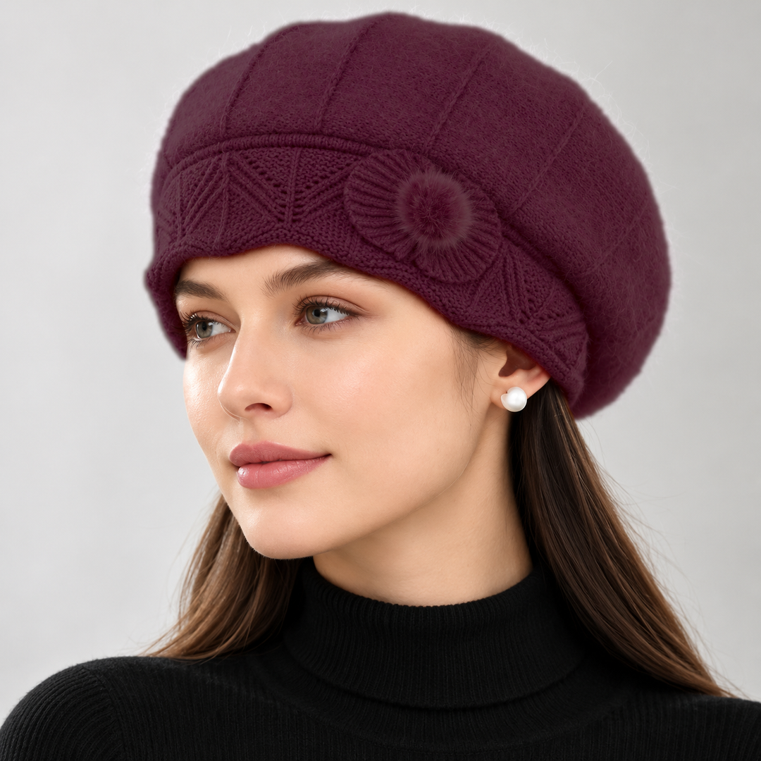 Amelise Rosette Knit Beret