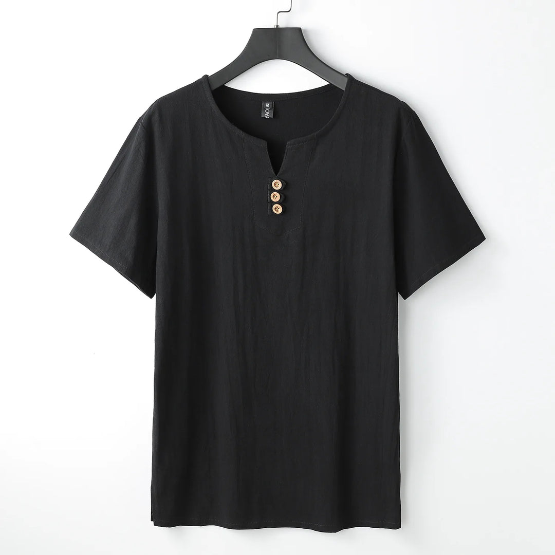 Castello Linen Button Tee
