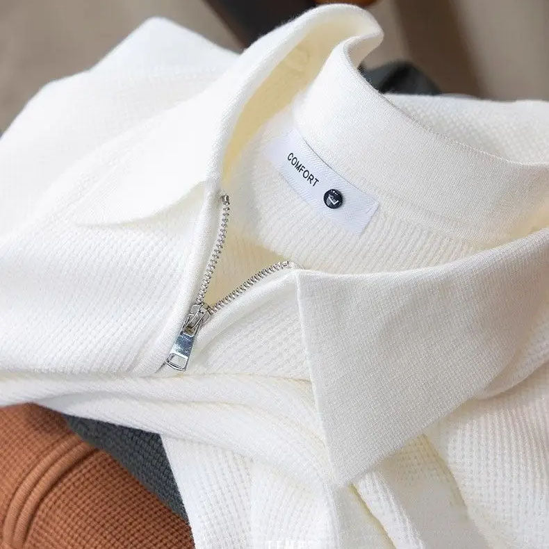 Hampton Waffle Knit Long Sleeve Polo